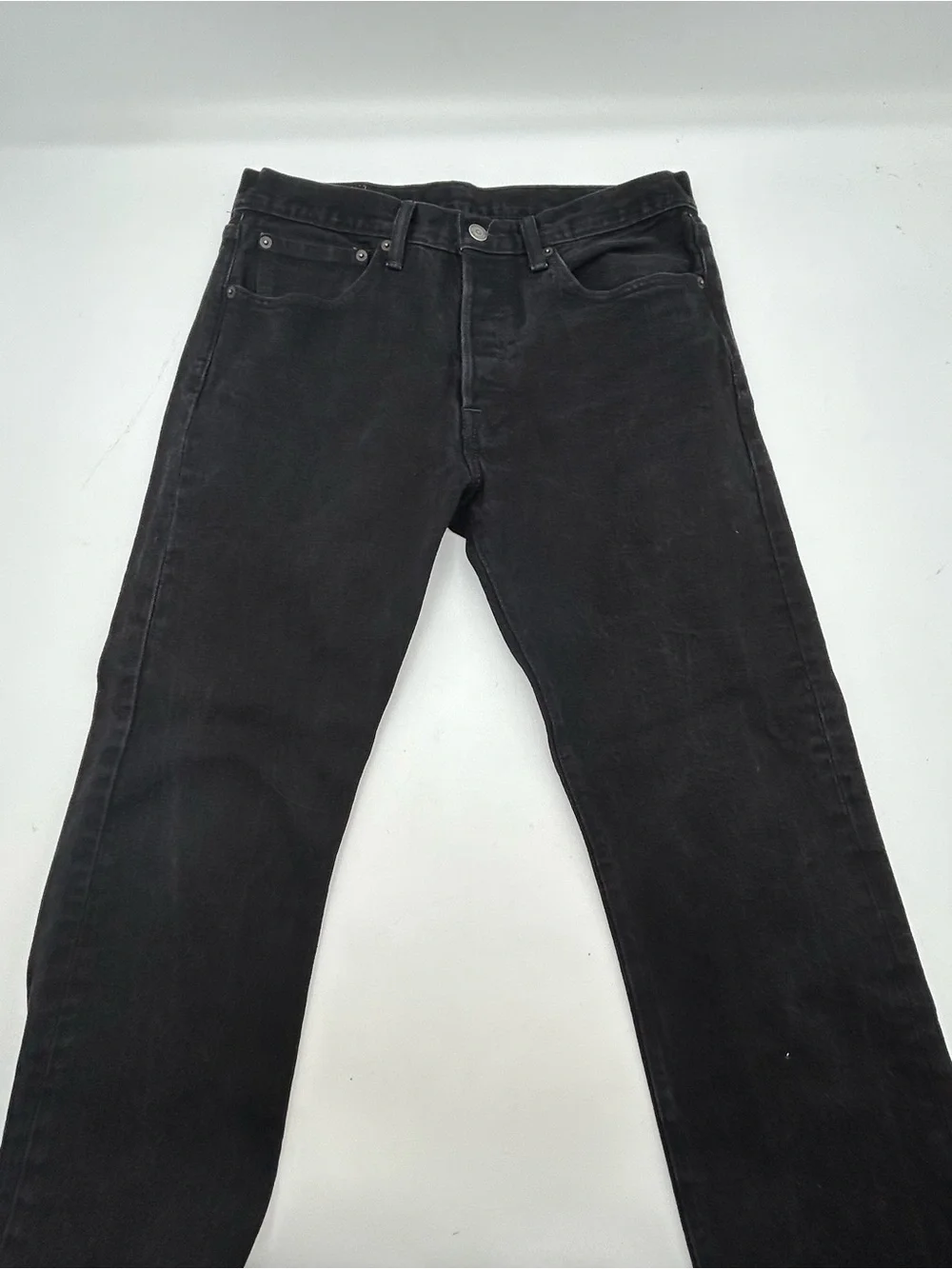 Levi's Button Fly 501 Black Men’s Straight-Leg Jeans 31 x32